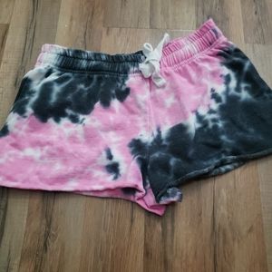 Hot kiss pink blue tye dye terry Shorts Size M